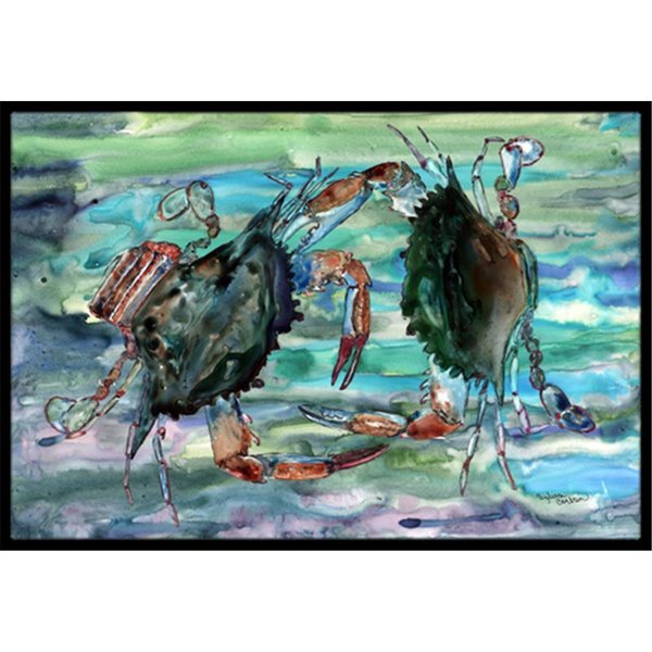 Micasa Watery Teal And Purple Crabs Indoor & Outdoor Mat24 x 36 in. MI252299